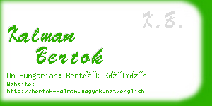 kalman bertok business card
