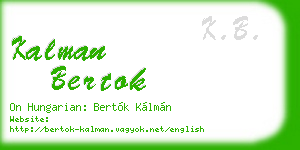 kalman bertok business card
